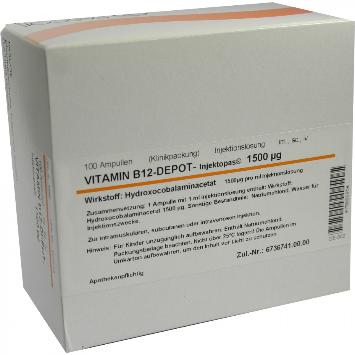 VITAMINA B12 Depot Inj Soluzione 1.500 Microgrammi - Soluzione ...